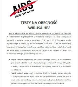 Testy na obecność wirusa HIV - treść ogłoszenia (pdf)