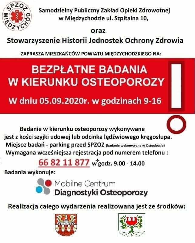 Bezpłatne badania w kierunku osteoporozy - plakat